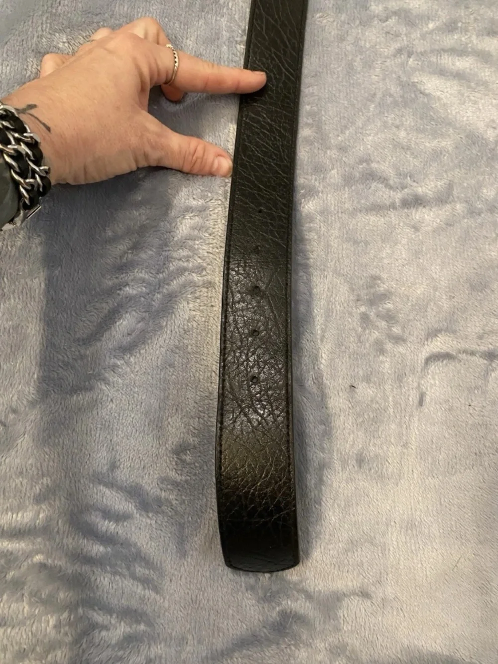 Harley Davidson Black Leather Belt Without Buckle Size 34 Men’s